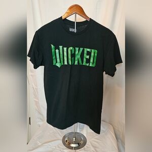 Wicked Logo Graphic T-Shirt | Black & Green | Musical / Movie Merch - Size M